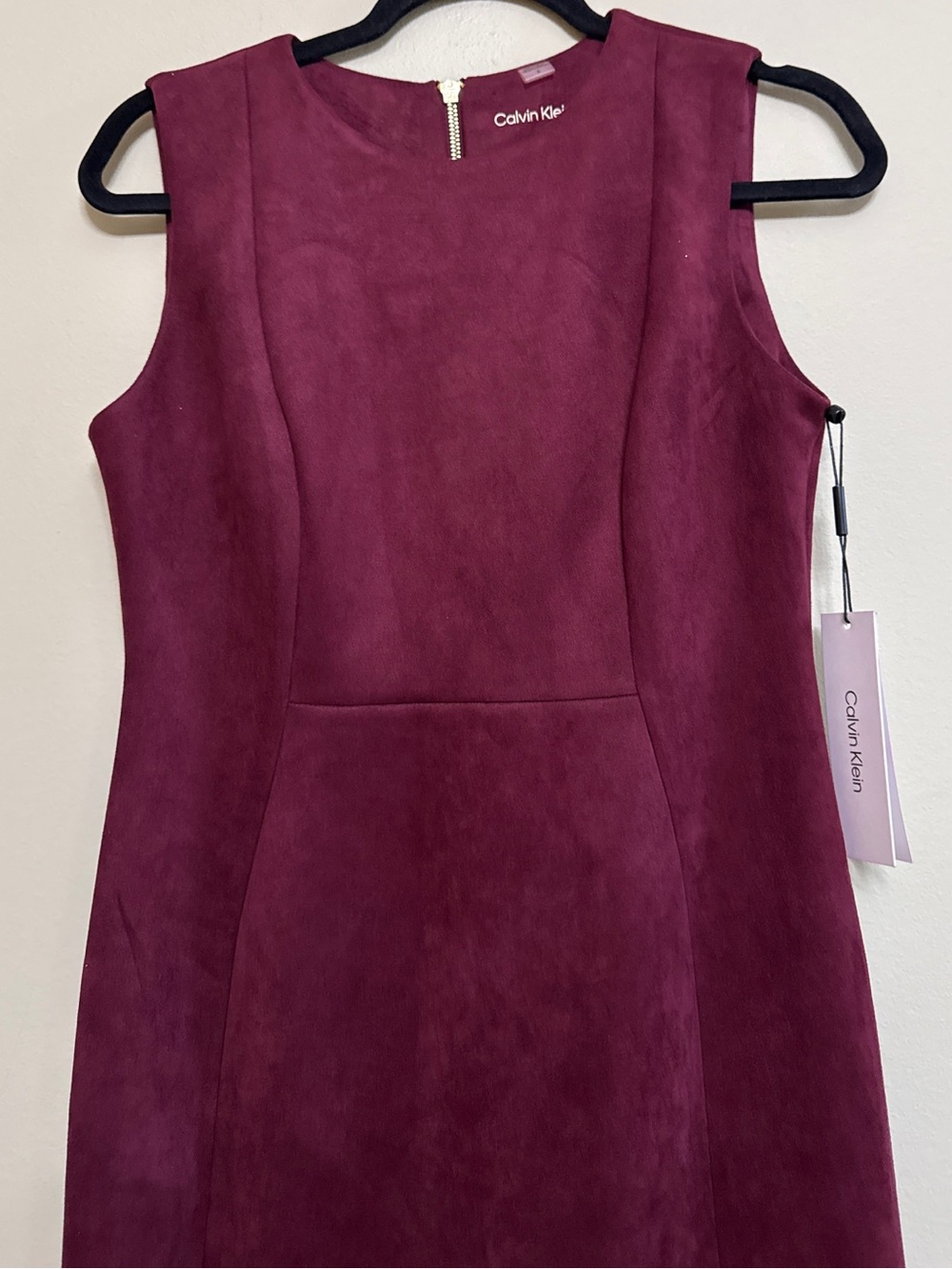 Sleeveless Suede Sheath Dress - Picture 5 of 8